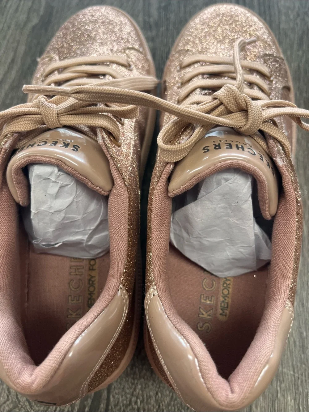 Skechers glittery rose